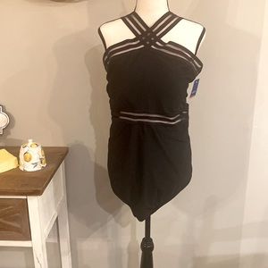 High neck black women’s swimsuit/bathing suit 3X